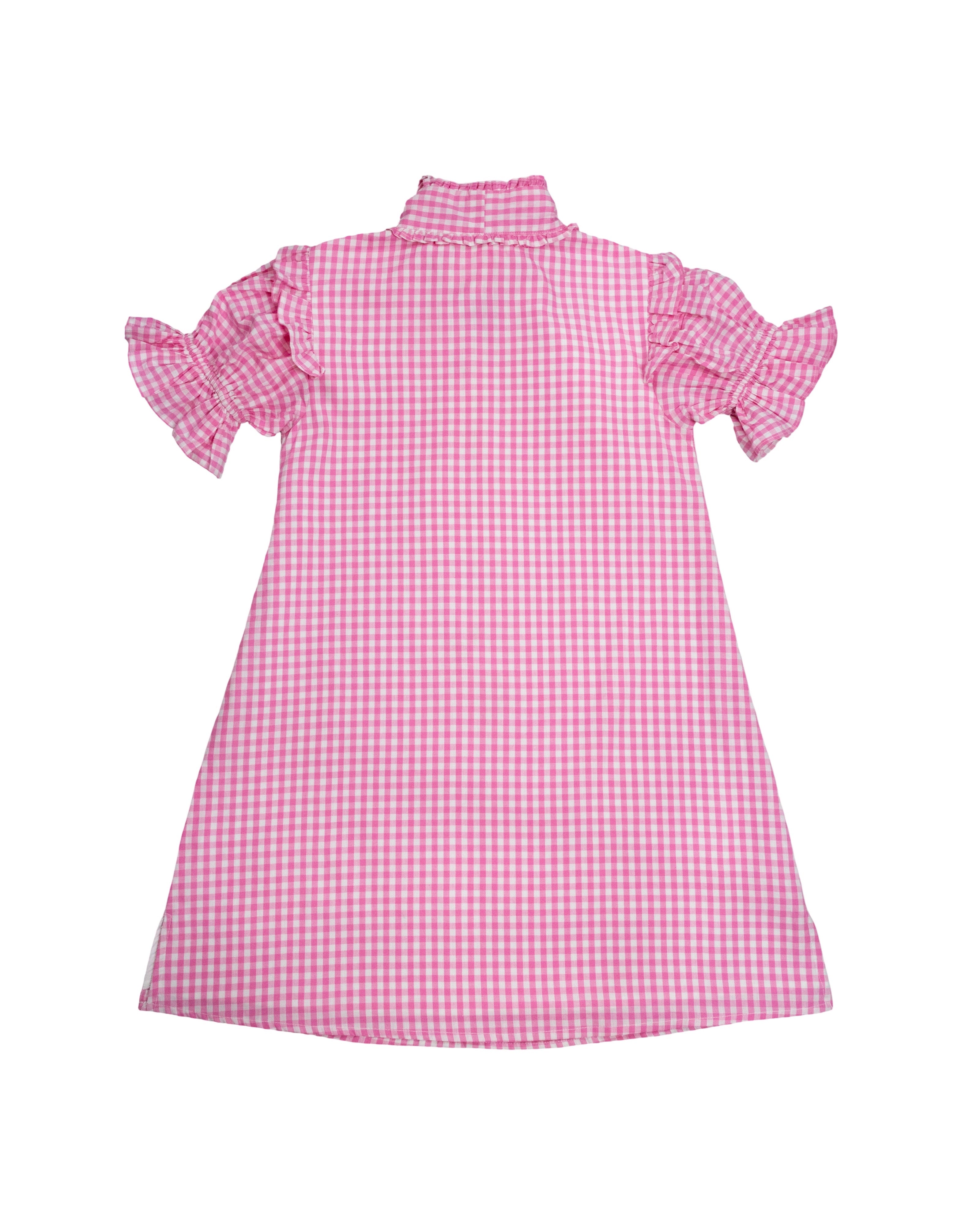eliza j pink gingham dress Eliza J Gingham Maxi Shirtdress