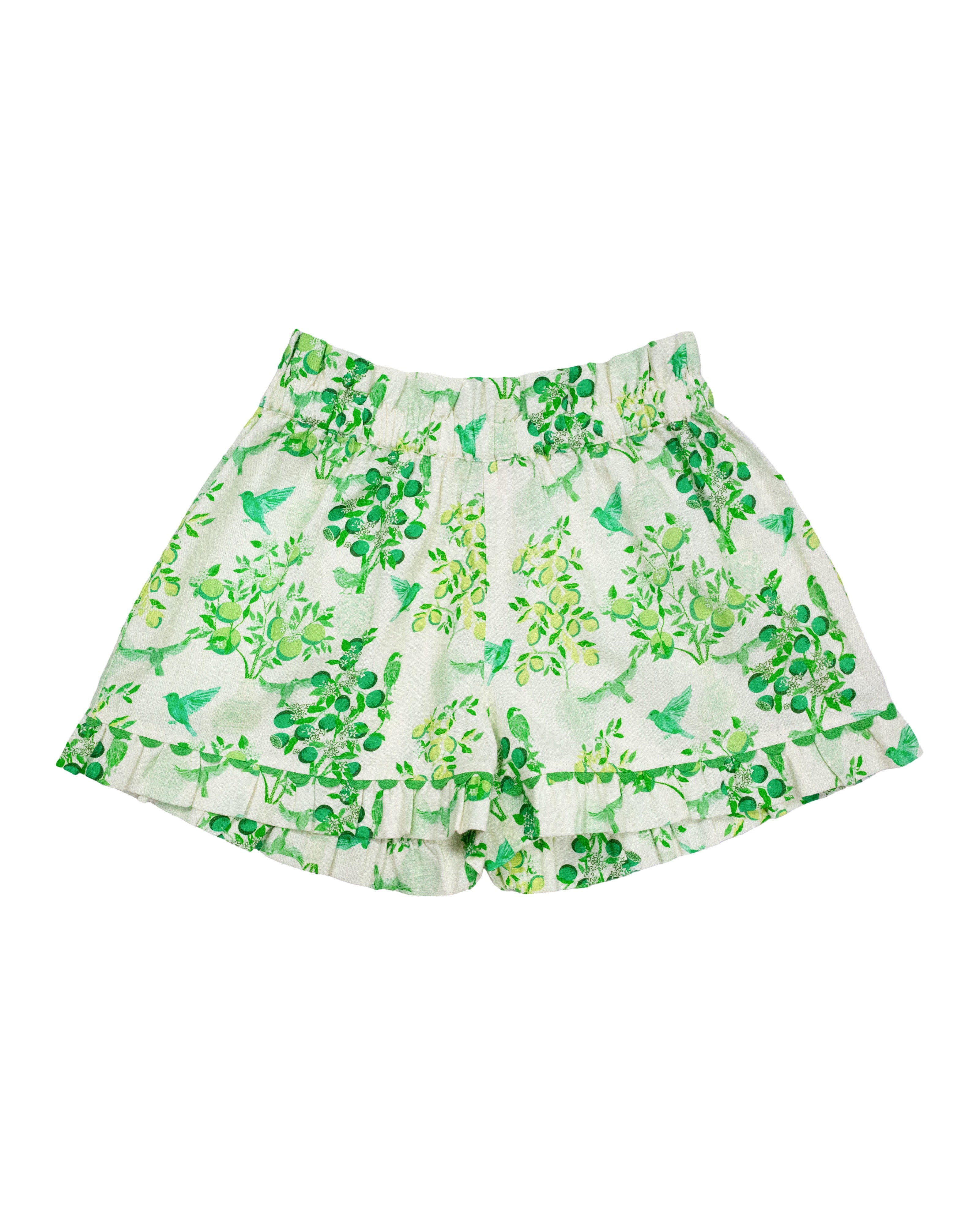 Polly Shorts in kelly ginger jar linen – Elizabeth Wilson Designs