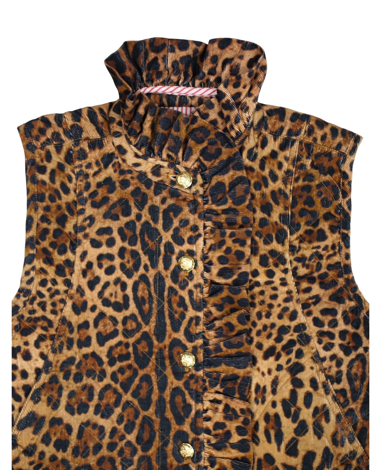 Vivienne Vest in leopard corduroy – Elizabeth Wilson Designs