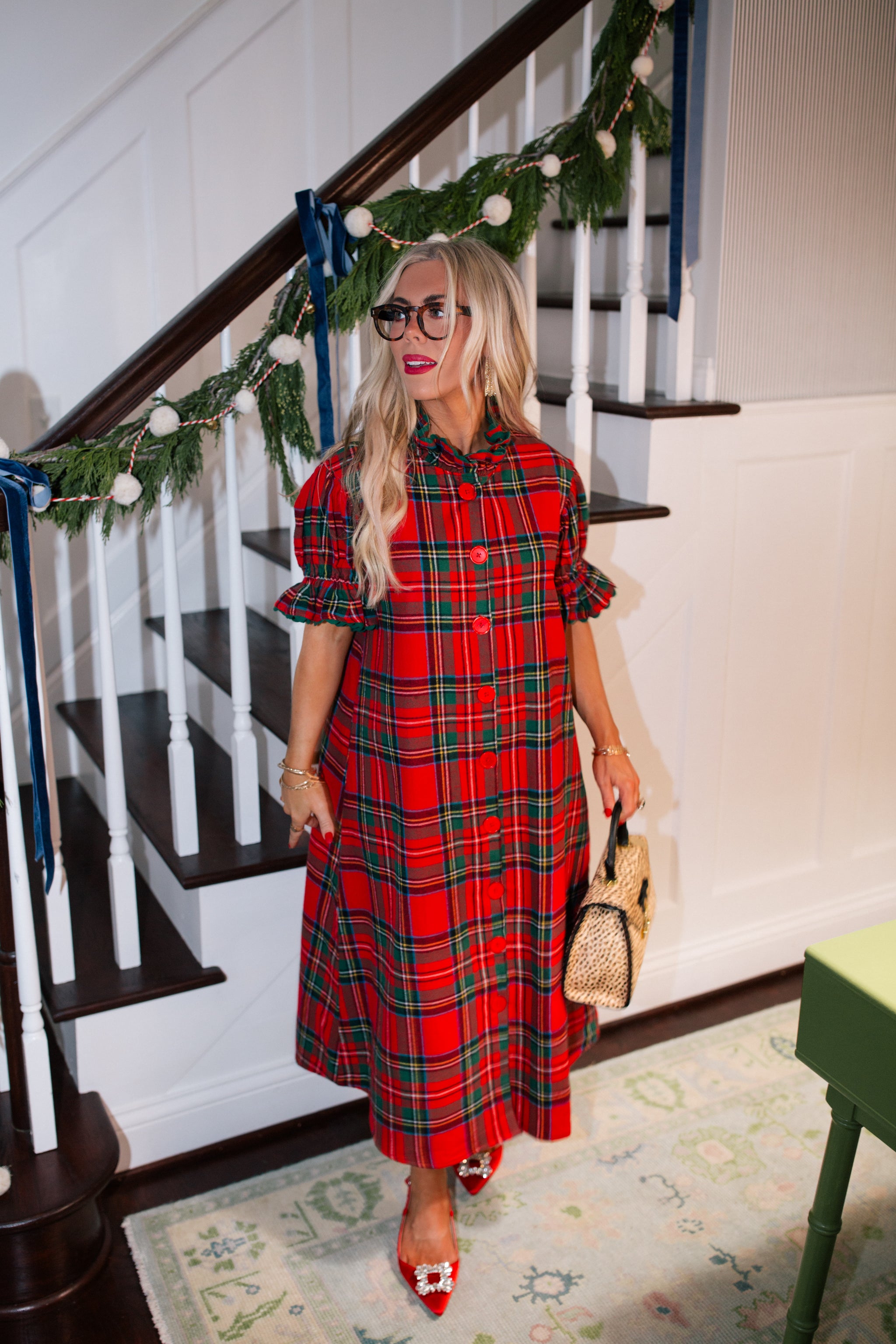 Darcy dressing gown in red plaid – Elizabeth Wilson Designs