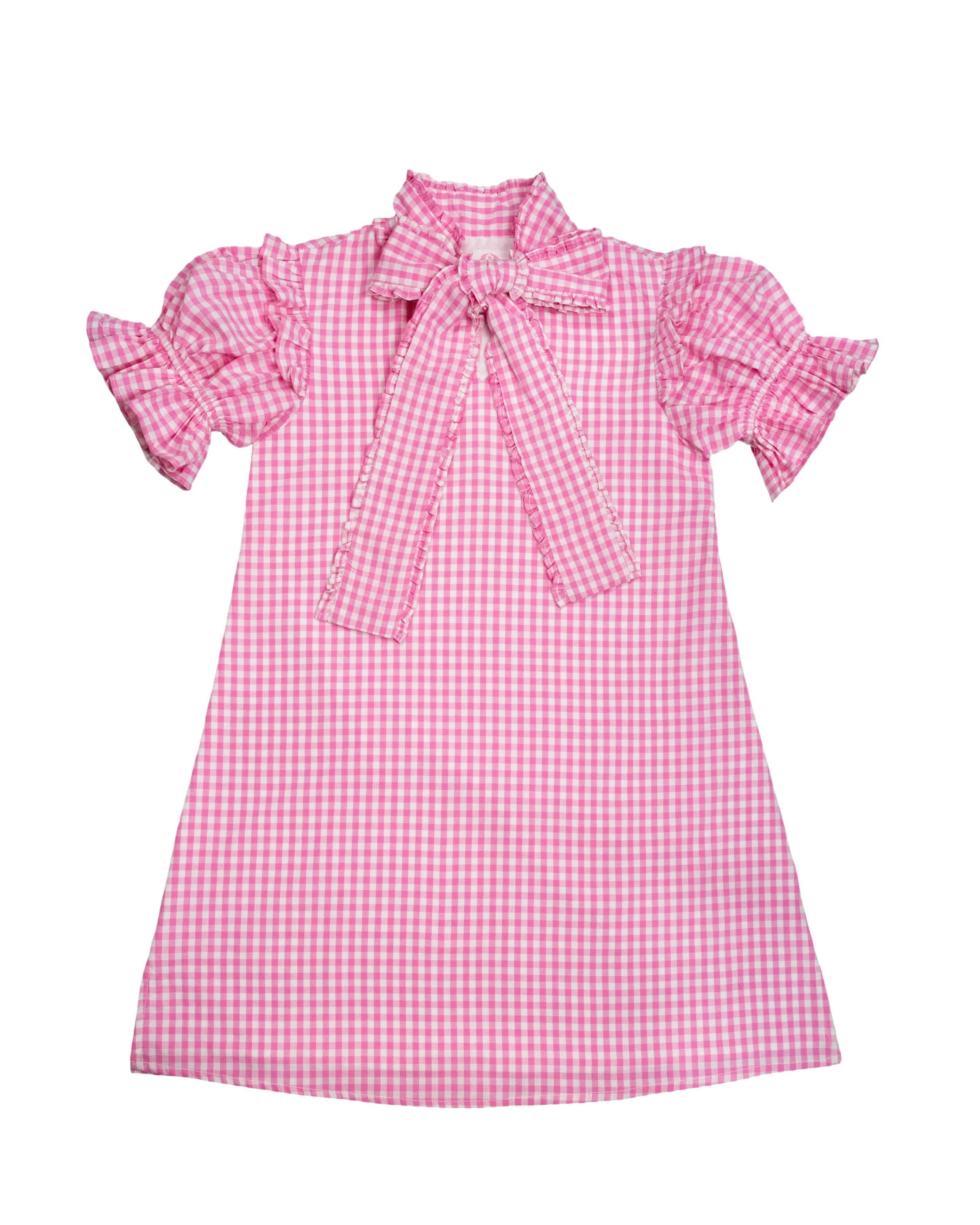 Josie shift dress in hot pink gingham – Elizabeth Wilson Designs