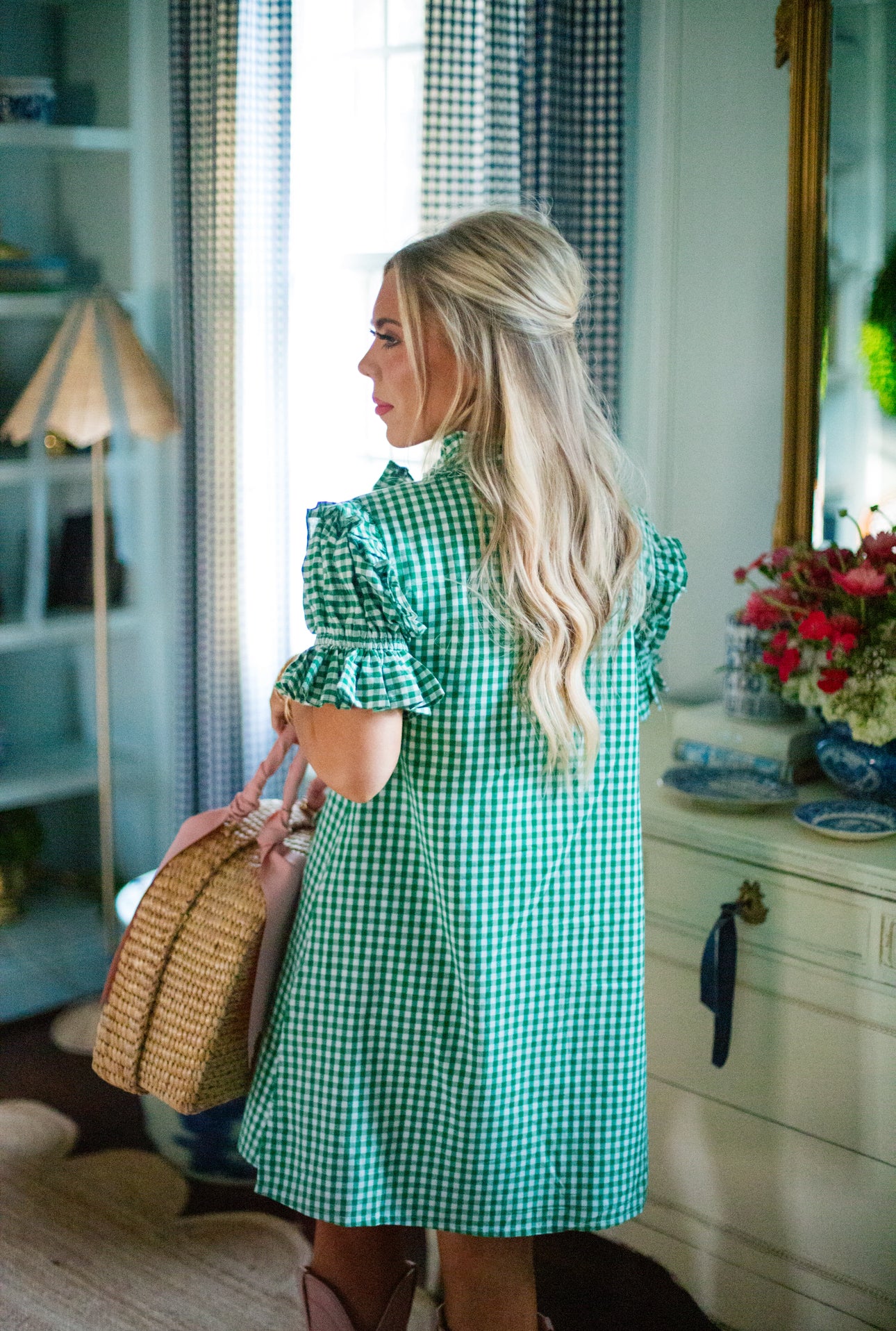 Josie shift dress in kelly green gingham – Elizabeth Wilson Designs Josie shift dress in kelly green gingham – Elizabeth Wilson Designs