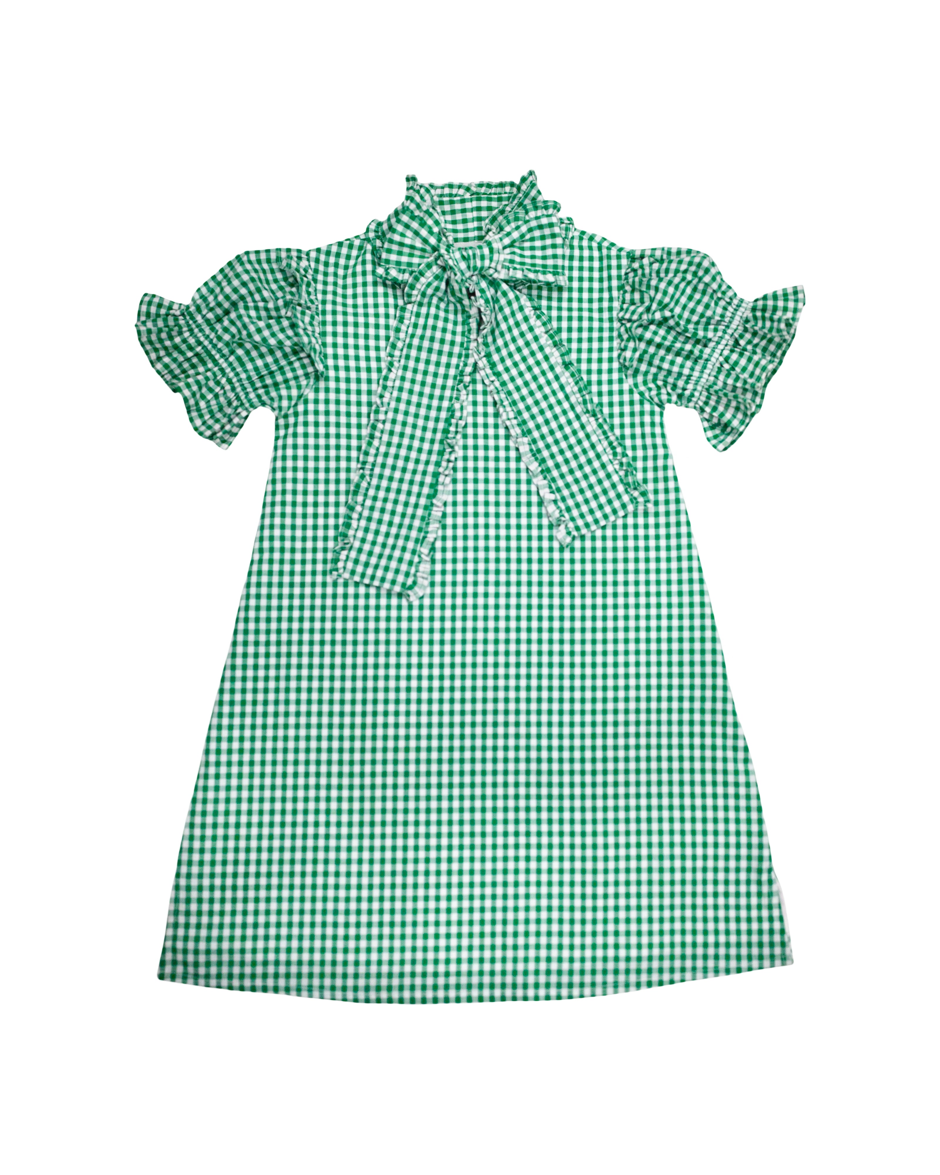 Josie shift dress in kelly green gingham Elizabeth Wilson Designs Josie shift dress in kelly green gingham Elizabeth Wilson Designs