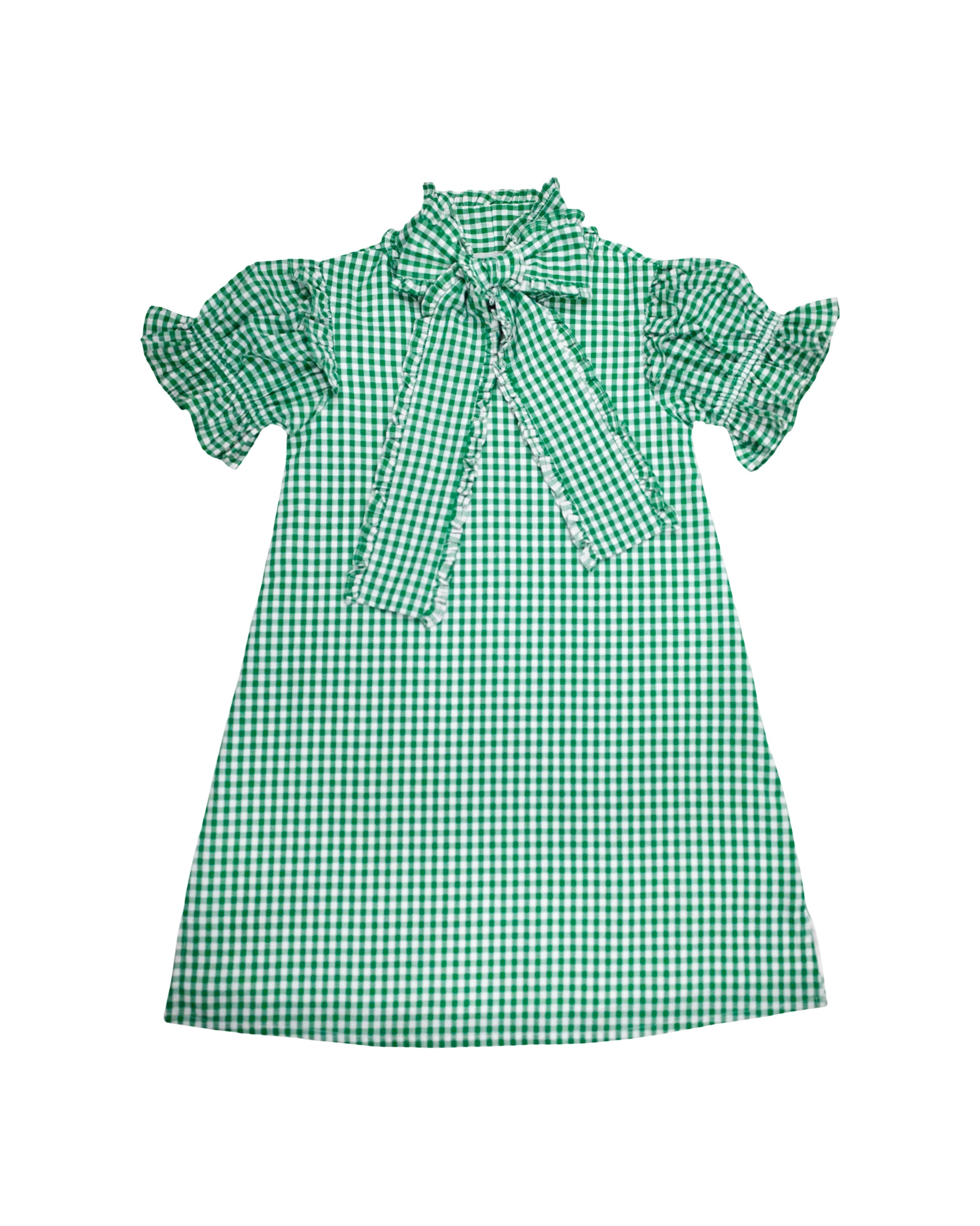 green emerald velvet dress Serenity 100% Cotton Green Gingham Dress